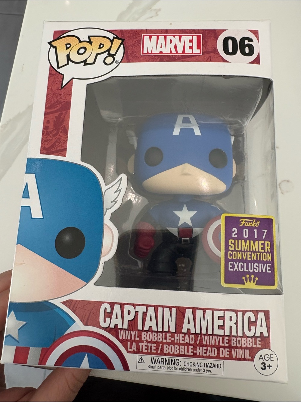 NWT Funko Pop! #06 Captain America 2017 Summer Convention Exclusive SDCC Marvel